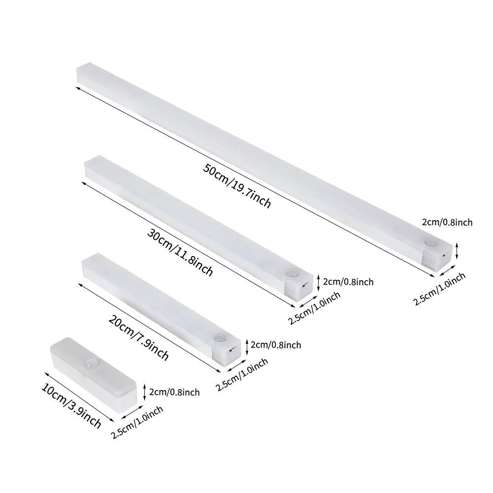 USB Rechargeable Magnetic Motion Sensor Night Light Dimmable LED Cabinet Lamp 7