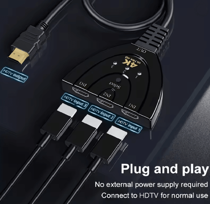 4K HDMI Switch 3 Port Hub 1