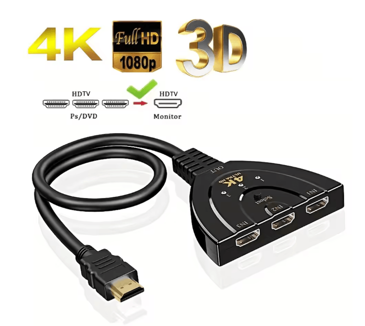 4K HDMI Switch 3 Port Hub 5