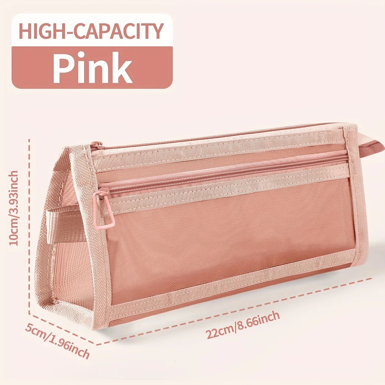 Clear Mesh Pencil Case  DoubleLayer Pencil Pouch  Travel Pen Bag Organizer 8