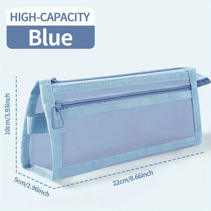 Clear Mesh Pencil Case  DoubleLayer Pencil Pouch  Travel Pen Bag Organizer 9