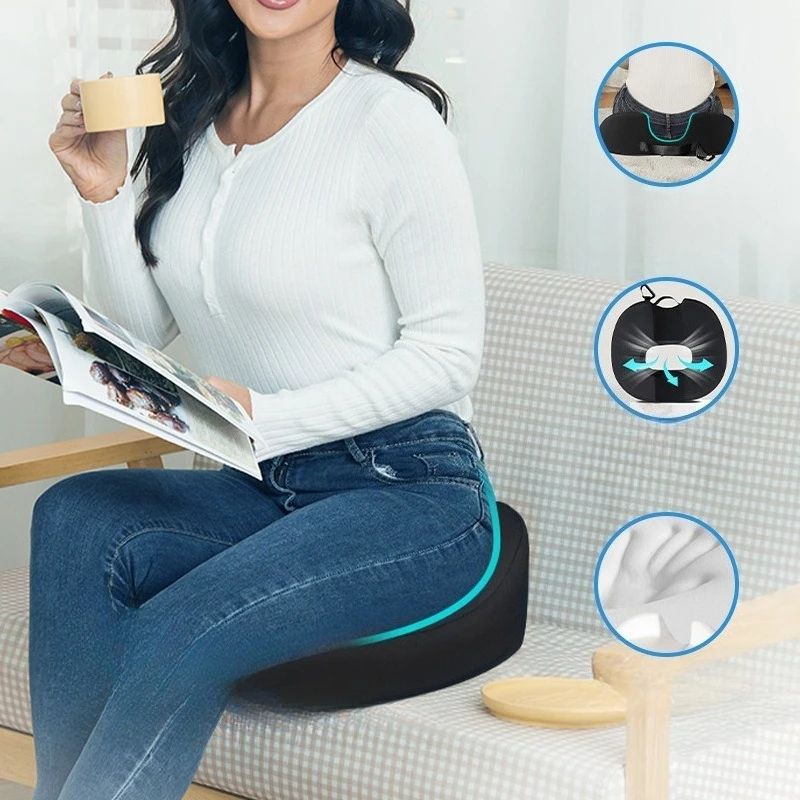 Premium Memory Foam Coccyx Seat Cushion – Tailbone & Sciatica Relief Donut Seat Cushion
