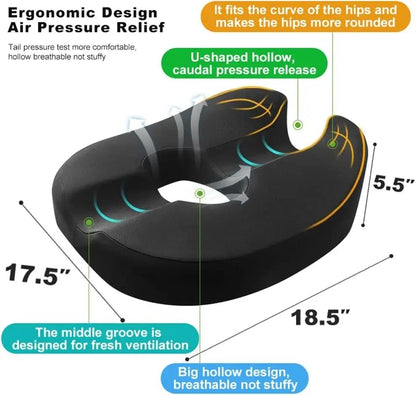 Premium Memory Foam Coccyx Seat Cushion  Tailbone  Sciatica Relief Donut Seat Cushion 1