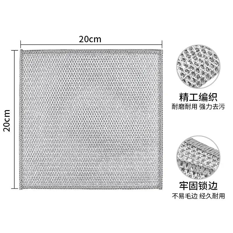 Multipurpose Wire Cleaning Cloths NonStick Oil Dishwashing Rags For Kitchen Use 4