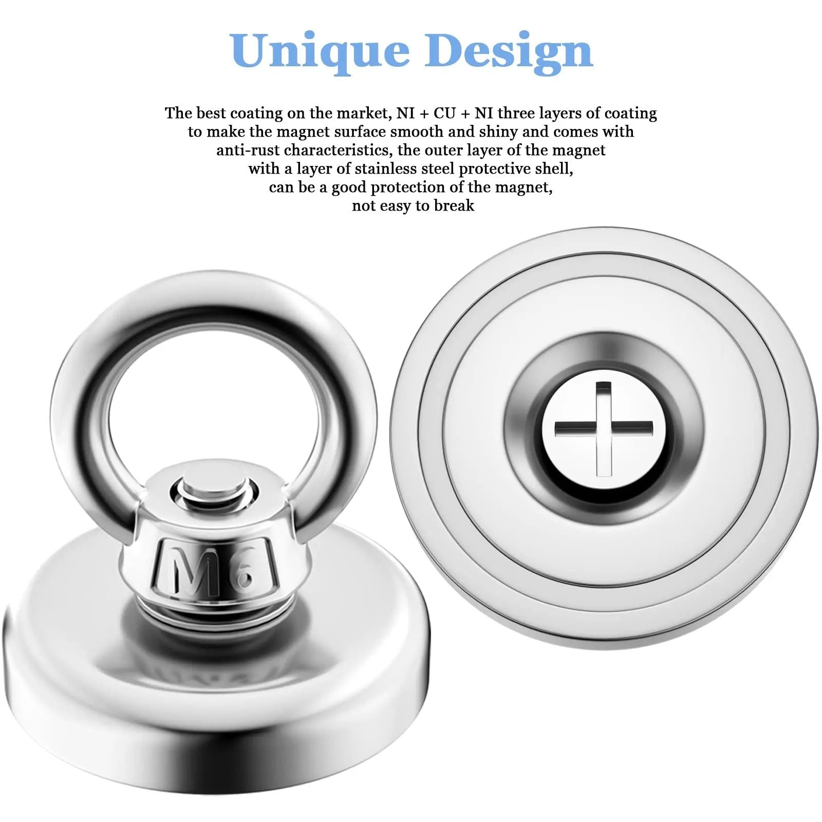 Super Strong Neodymium Fishing Magnet Heavy Duty Salvage Magnet With Eyebolt 2