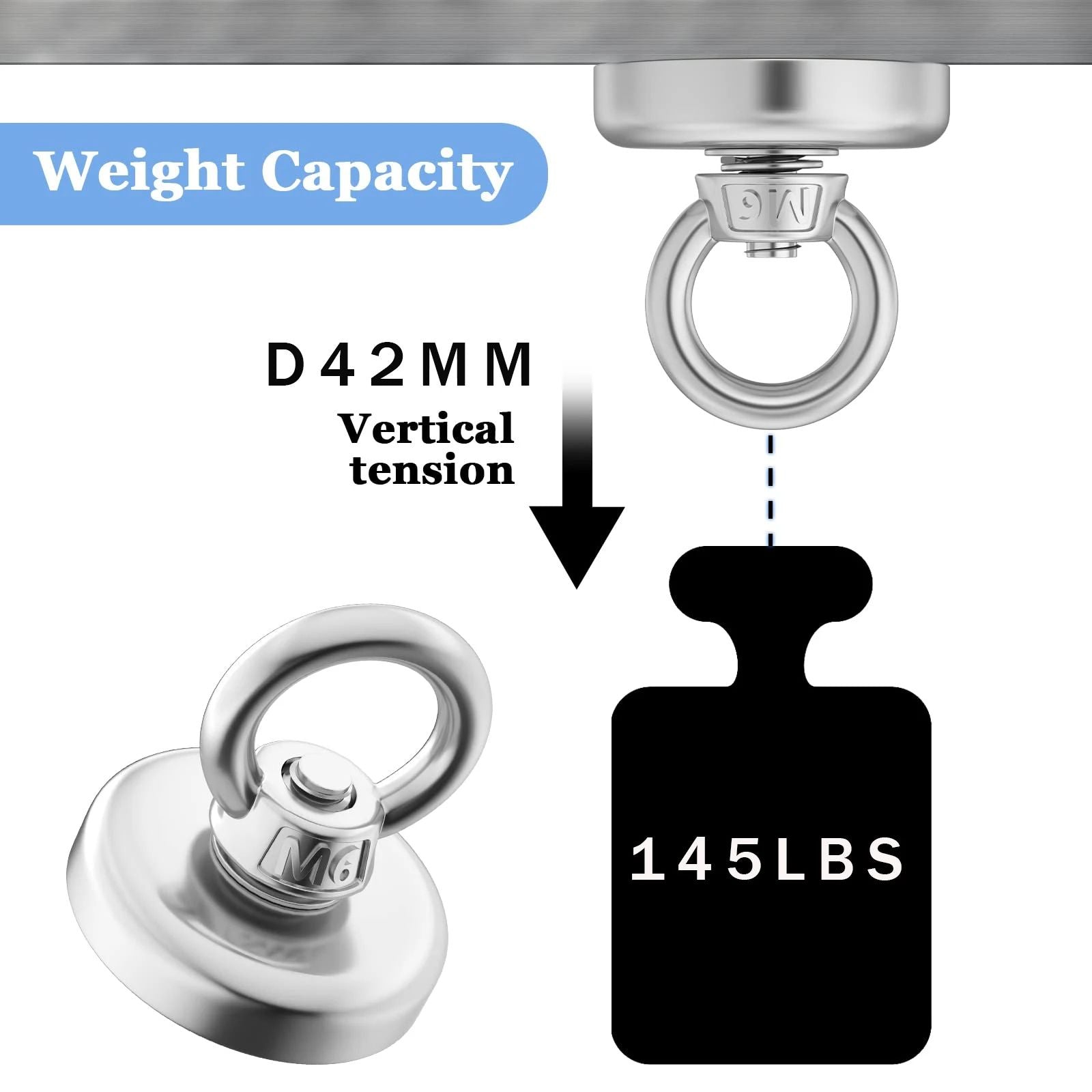 Super Strong Neodymium Fishing Magnet Heavy Duty Salvage Magnet With Eyebolt 3