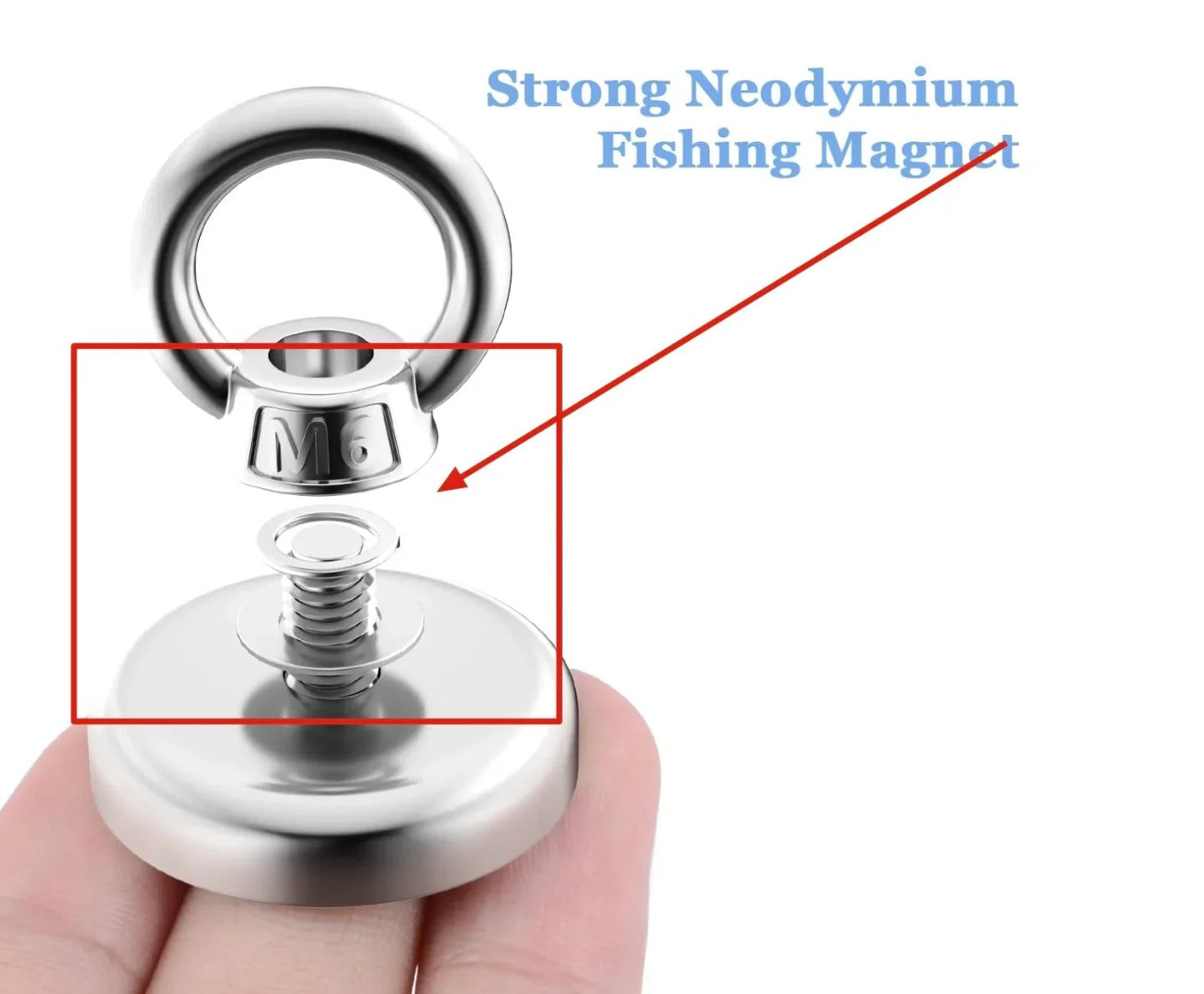 Super Strong Neodymium Fishing Magnet Heavy Duty Salvage Magnet With Eyebolt 10