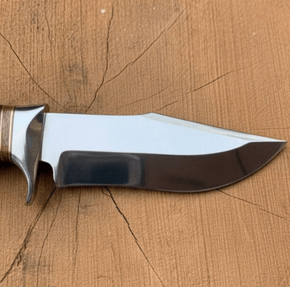 Custom Handmade D2 Steel Hunting Knife  Stag Antler Crown Handle  Leather Sheath  Full Tang 9 Outdo 2