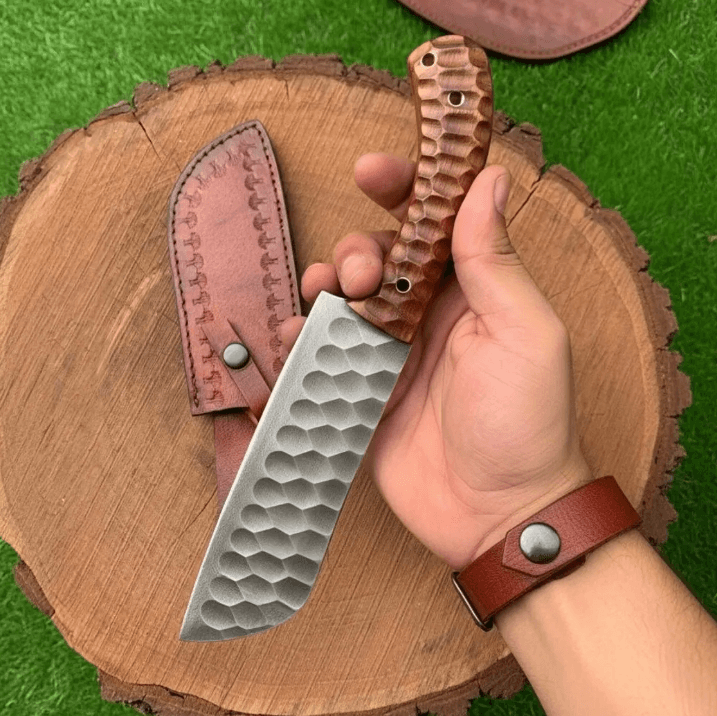 buynow hardwood handle chef knife leather sheath
