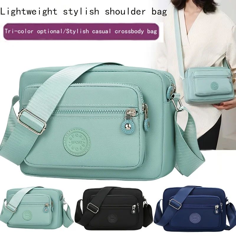 Everyday Mint Nylon Crossbody - Lightweight Adjustable Shoulder Bag