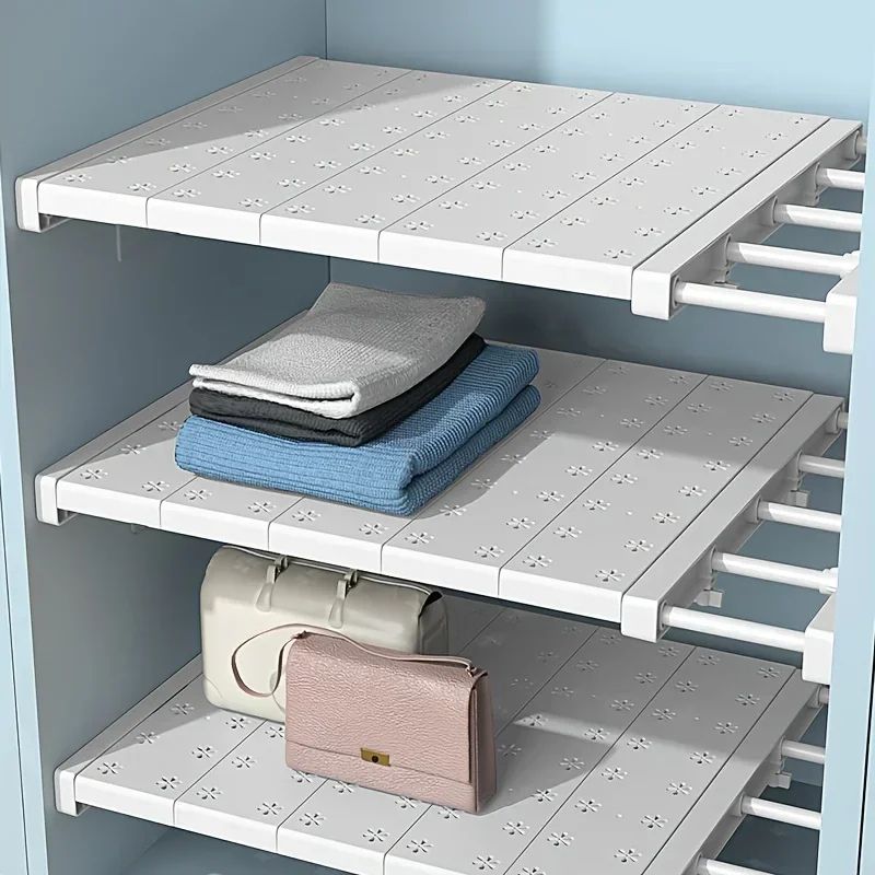 ExtendFit No-Drill Adjustable Shelf Organizer – Telescopic Storage Rack for Kitchen, Closet & Bathroom