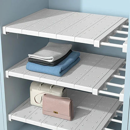 ExtendFit No-Drill Adjustable Shelf Organizer – Telescopic Storage Rack for Kitchen, Closet & Bathroom