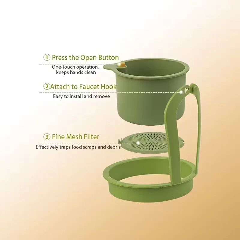 PressType Drain Basket MultiFunctional Food Strainer And Sink Organizer For Kitchen  Bathroom 2