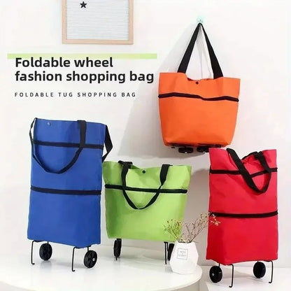 Foldable Portable Shopping Cart With Wheels Lightweight BackpackStyle Hand Cart 3