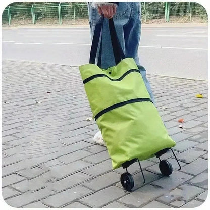 Foldable Portable Shopping Cart With Wheels Lightweight BackpackStyle Hand Cart 4