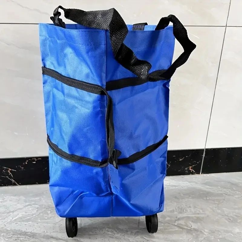 Foldable Portable Shopping Cart With Wheels Lightweight BackpackStyle Hand Cart 11