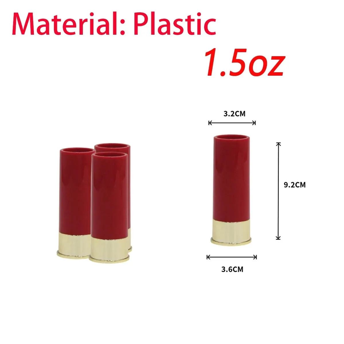 BoldShell Shotgun Glass Set  4Piece 12Gauge Plastic Shot Glasses 1