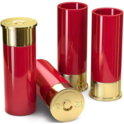 BoldShell Shotgun Glass Set  4Piece 12Gauge Plastic Shot Glasses 4