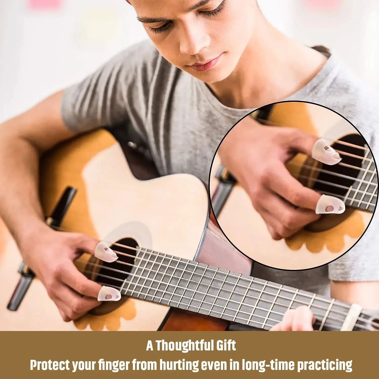Silicone Guitar Finger Protectors Set  Comfortable AntiSlip Fingertip Guards For PainFree Playing 2