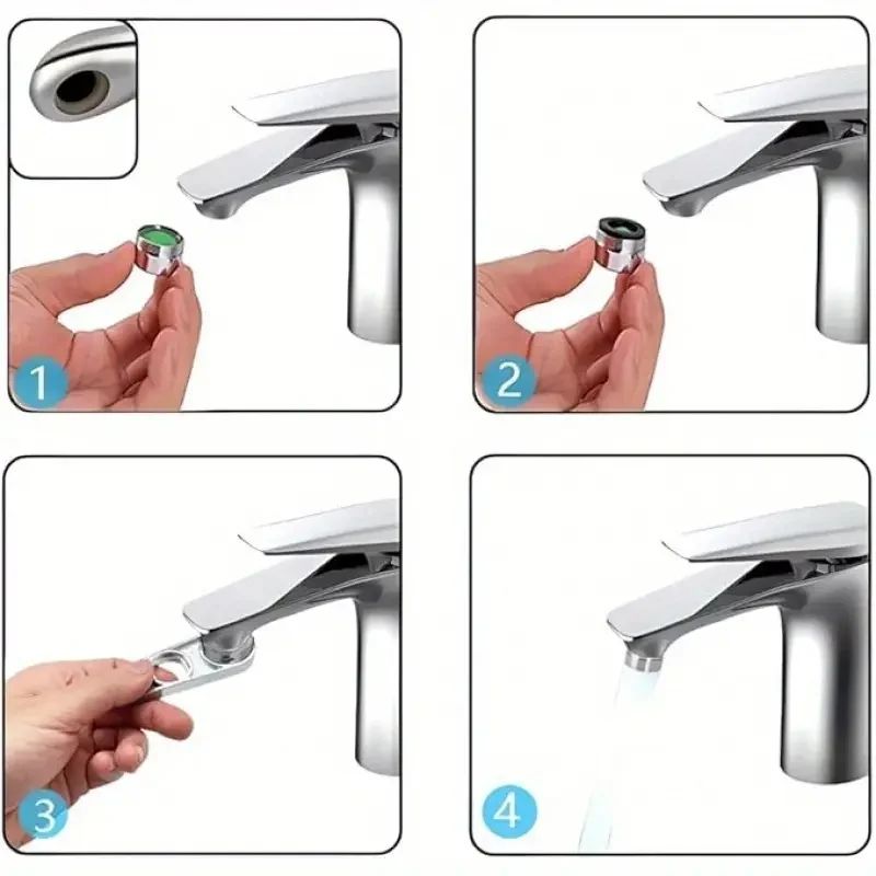 Universal 6in1 Faucet Aerator Key Wrench HeavyDuty Zinc Alloy Tool For Kitchen  Bathroom 1