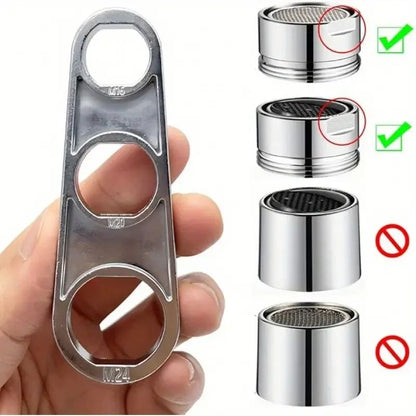Universal 6in1 Faucet Aerator Key Wrench HeavyDuty Zinc Alloy Tool For Kitchen  Bathroom 2