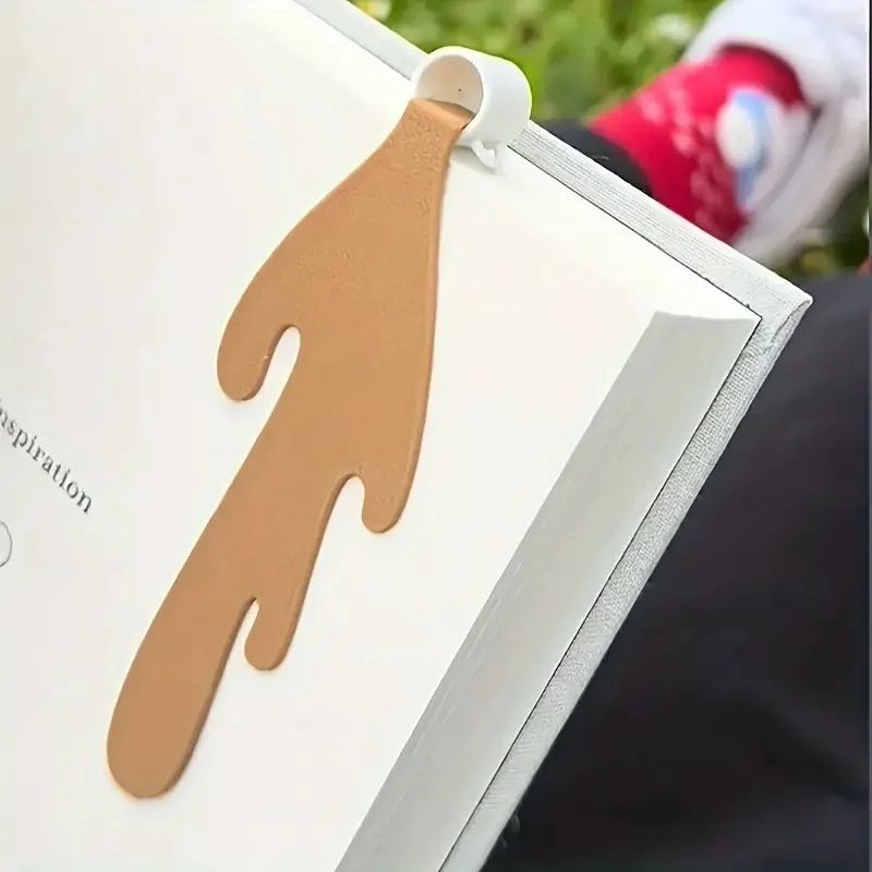 Creative Coffee Cup PU Leather Bookmark Fun Reading Gift for Book Lovers