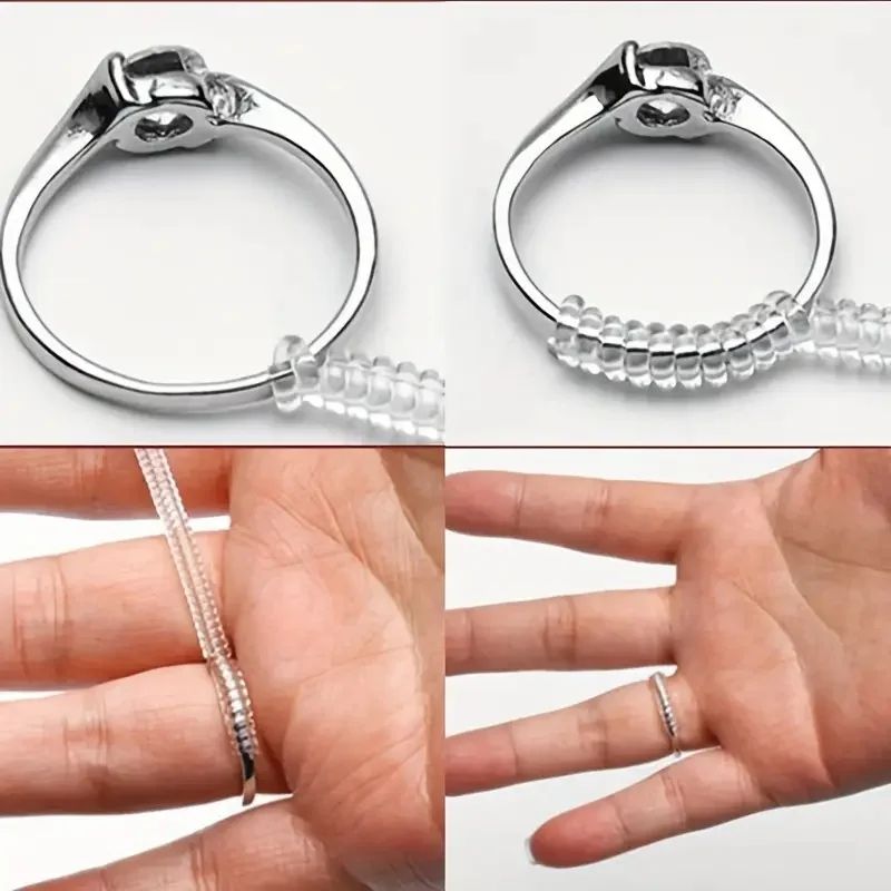 3 Pack Invisible Ring Size Adjusters Clear Spring Coil For Secure Comfortable Fit 3