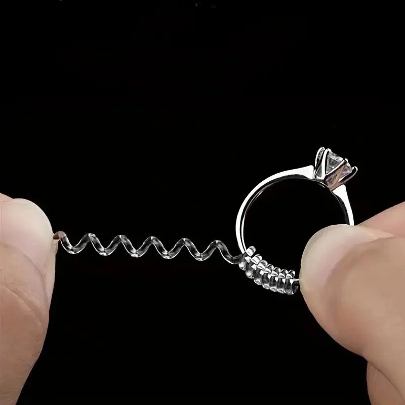 3 Pack Invisible Ring Size Adjusters Clear Spring Coil For Secure Comfortable Fit 4