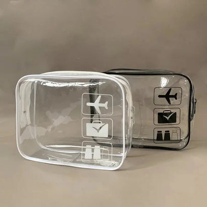 TSA-Approved Quart Size Clear Toiletry Bag Leak-Proof Transparent Travel Makeup Bag