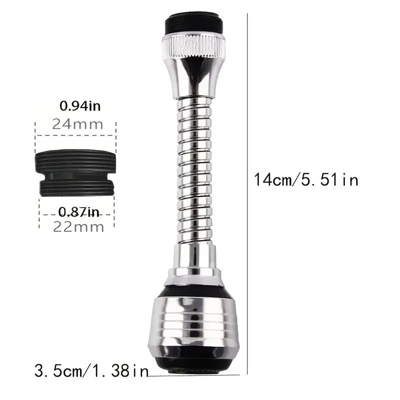 360 Swivel Faucet Extender With 2 Spray Modes SplashProof Flexible Sink Attachment 1