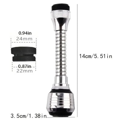 360 Swivel Faucet Extender With 2 Spray Modes SplashProof Flexible Sink Attachment 1