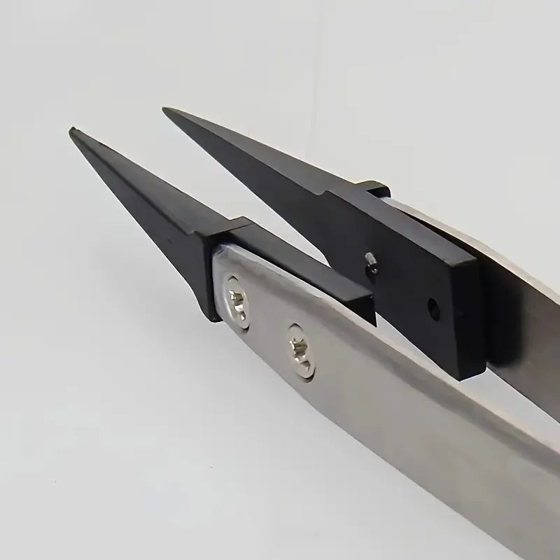 ESDSafe Precision Tweezers AntiStatic HeavyDuty Metal Tool For Electronics  Jewelry Repair 1