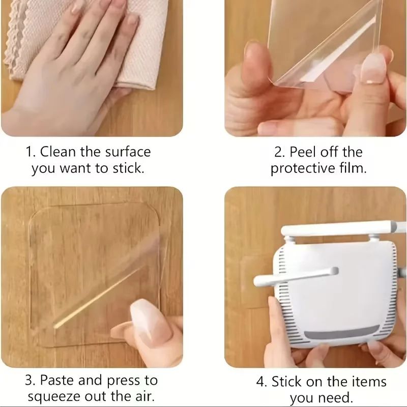 Heavy Duty DoubleSided Nano Adhesive Patches Transparent Waterproof Removable Pads 5