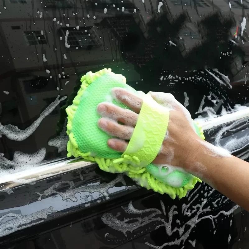 Microfiber Car Washing Sponge And Detailing Glove Set For Easy Vehicle Cleaning 1