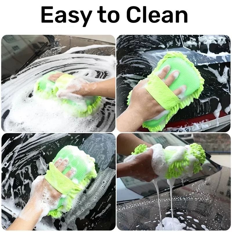 Microfiber Car Washing Sponge And Detailing Glove Set For Easy Vehicle Cleaning 5