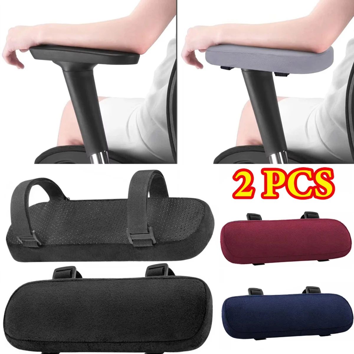 SoftPillow Armrest Cushions – Extra-Comfort Computer & Gaming Chair Elbow Pads (Pair)