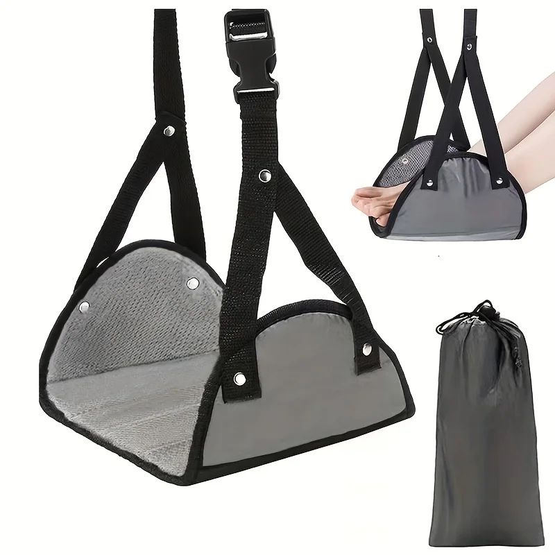 Premium Travel Airplane Footrest Hammock With Adjustable Support 6