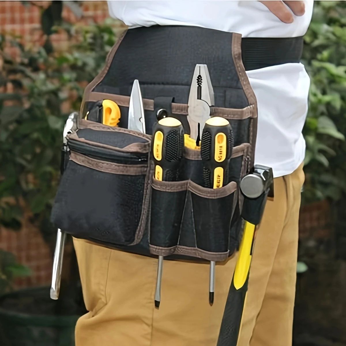 Compact Multi-Purpose Electrician Tool Bag - Waist-Mounted Maintenance Pouch