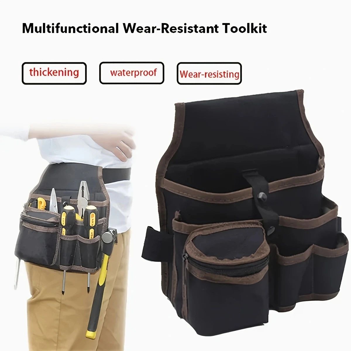 Compact MultiPurpose Electrician Tool Bag  WaistMounted Maintenance Pouch 4