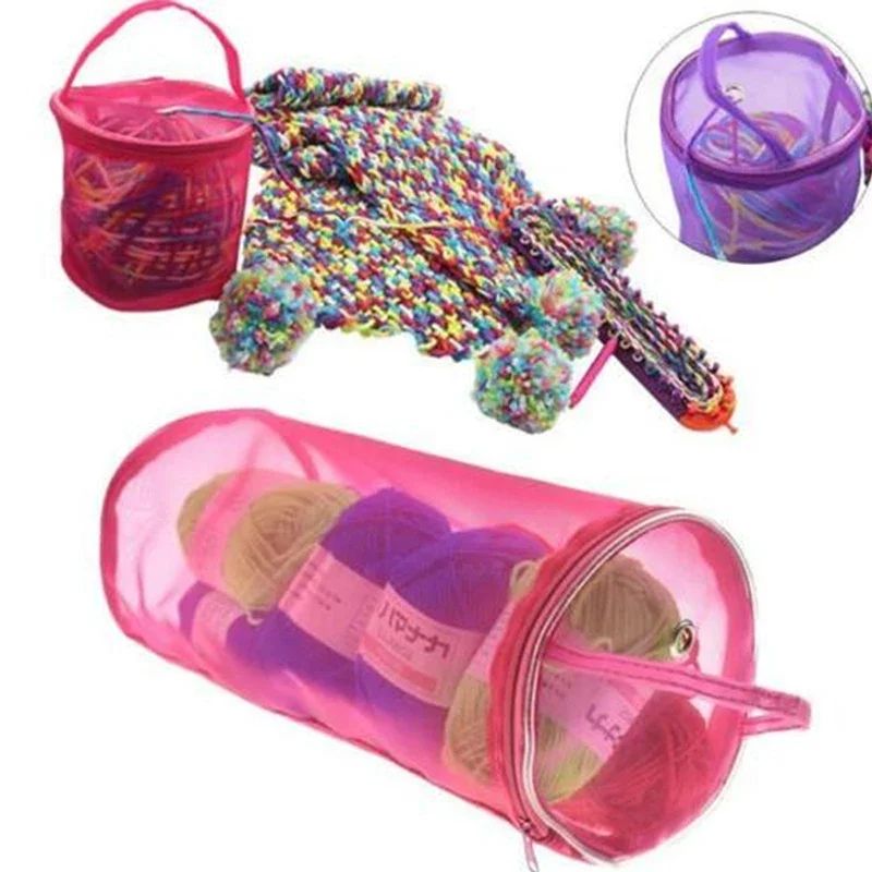 Portable Mesh Yarn Storage  Crochet Project Bag Organizer 2