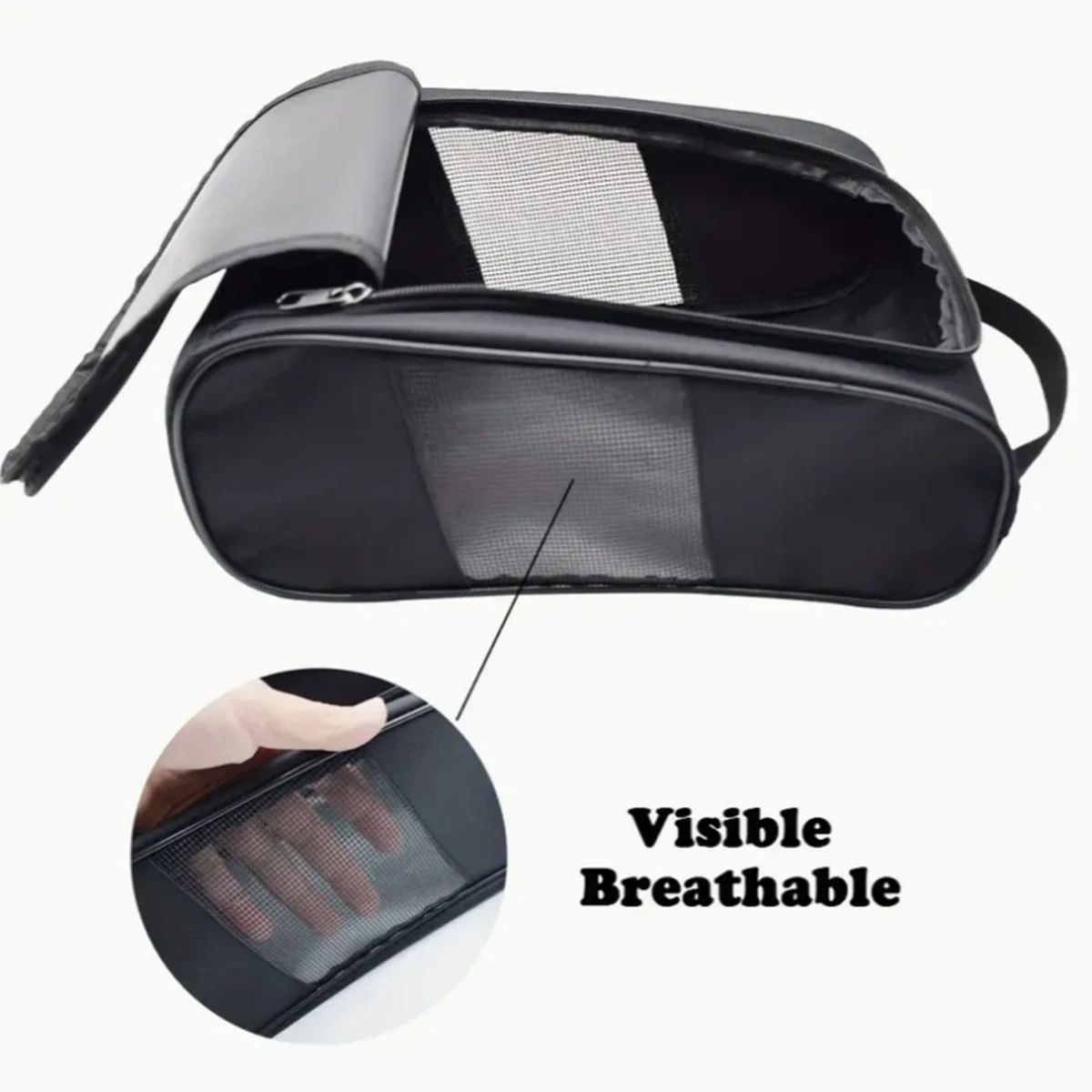 Portable Oxford Cloth Golf Shoe Bag  Breathable  Lightweight Shoe Carrier 2