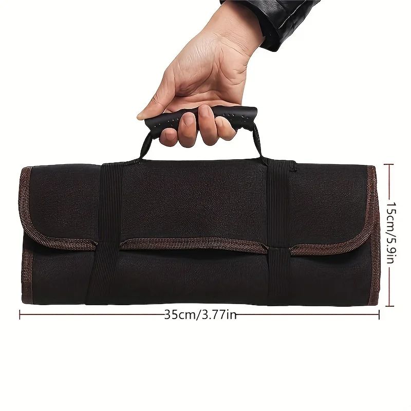 Compact 22Pocket Canvas Wrench Roll  Portable Tool Roll Bag For Hand Tools 3