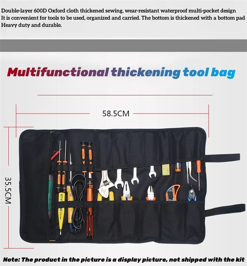 Compact 22Pocket Canvas Wrench Roll  Portable Tool Roll Bag For Hand Tools 4