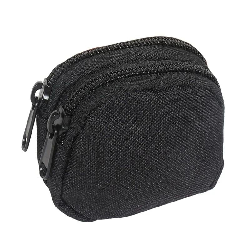Tactical Nylon DoubleZipper Molle Coin  Card Waist Belt Pouch 1