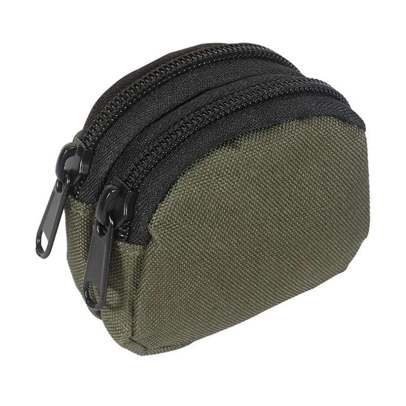Tactical Nylon DoubleZipper Molle Coin  Card Waist Belt Pouch 2