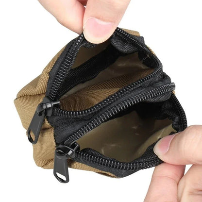 Tactical Nylon DoubleZipper Molle Coin  Card Waist Belt Pouch 4