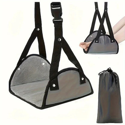 Adjustable Travel Foot Hammock For Airplane  Office Comfort 1