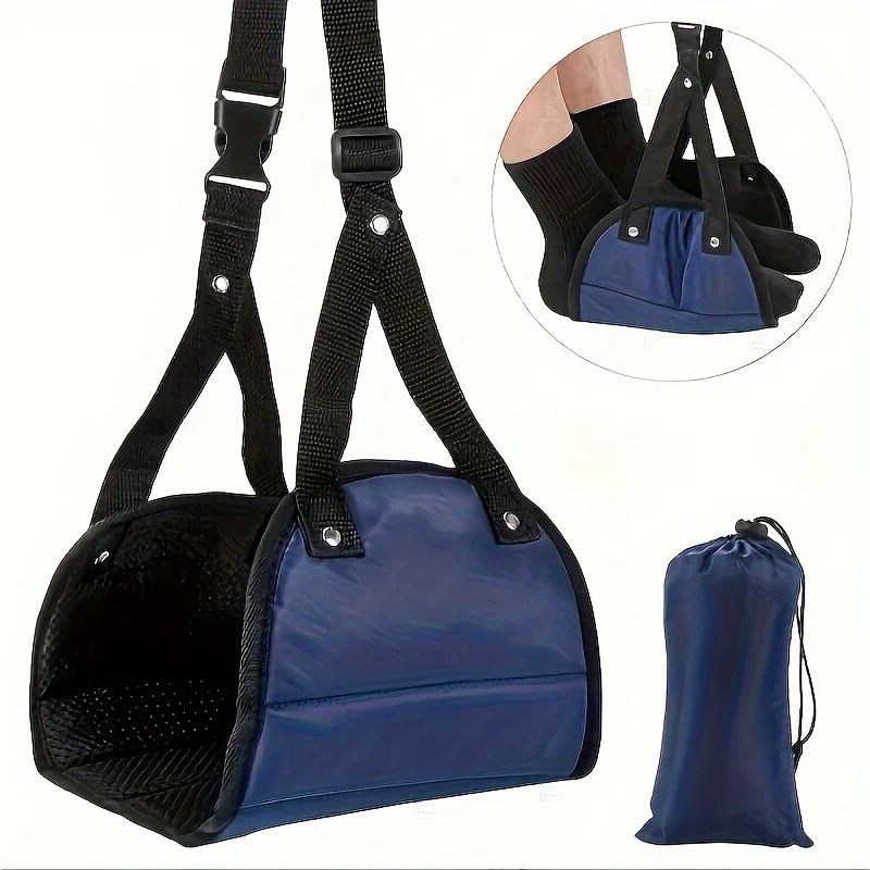 Adjustable Travel Foot Hammock For Airplane  Office Comfort 3