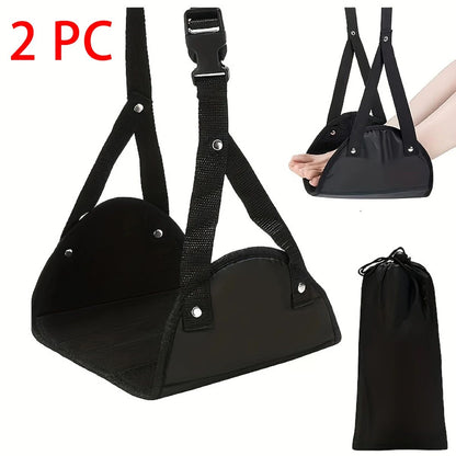 Adjustable Travel Foot Hammock For Airplane  Office Comfort 10