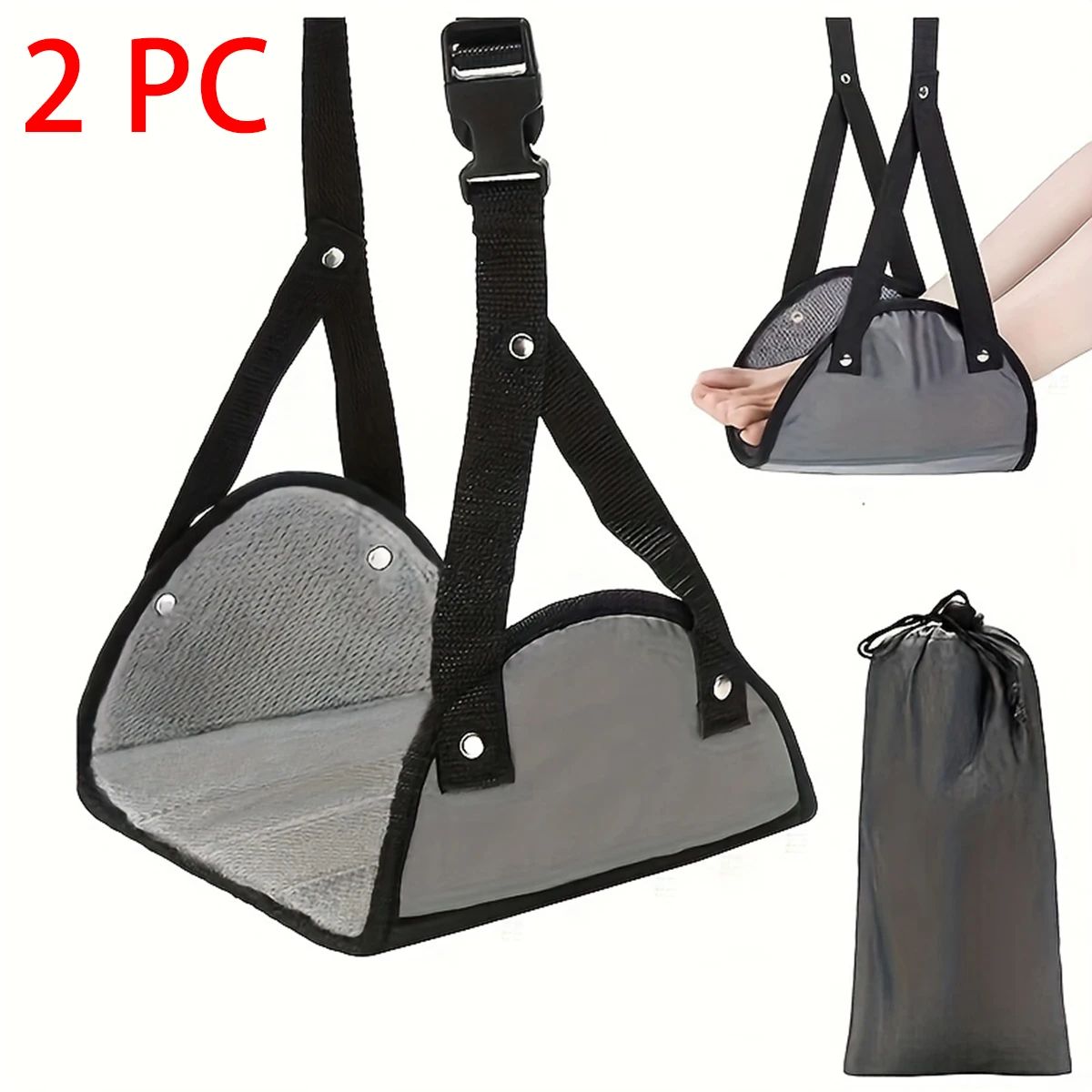 Adjustable Travel Foot Hammock For Airplane  Office Comfort 9